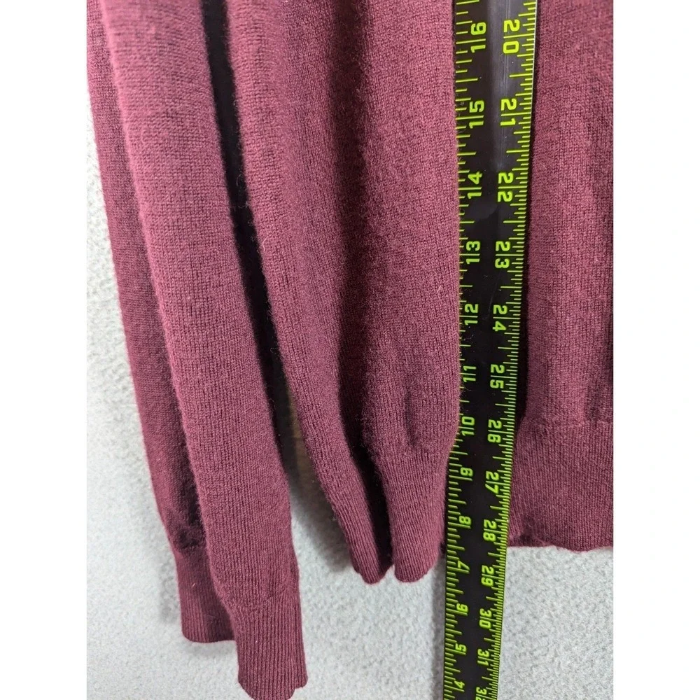 Banana Republic Sweater Men's L Merino Wool 1/4 Zip Button Preppy Stretch Maroon